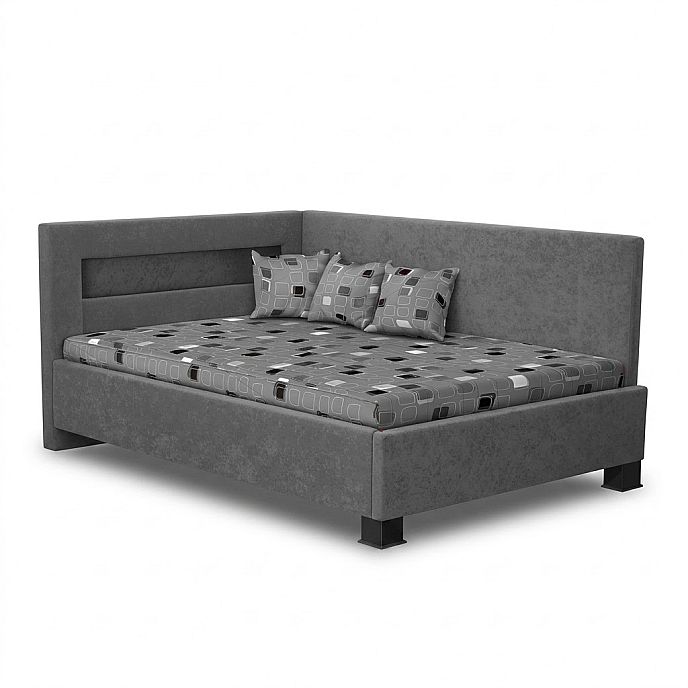 Postel MELISSA 140cm, s matrací, s roštem a s úložným prostorem
