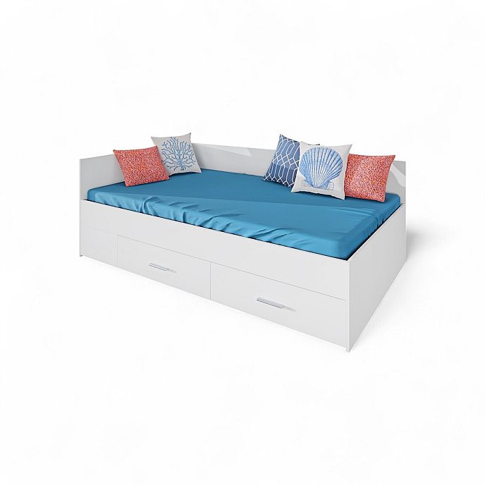 Postel RENATA (R) 120cm, s matrací, s roštem a s úložným prostorem