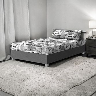 Postel OMAR 120cm, s matrací, s roštem a s úložným prostorem