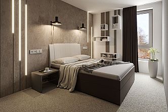 Postel BIBIANA 2  PV 140cm, s roštem a s úložným prostorem