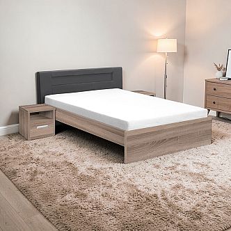 Postel MEADOW 180cm, s matracemi, s roštem a LED osvětlení