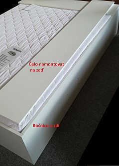 Postel RENATA 160cm, s matrací, roštem a s úložným prostorem