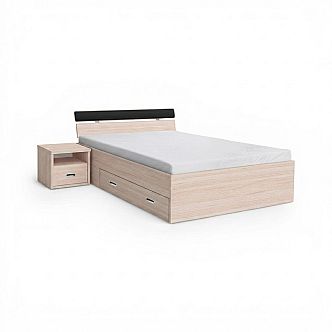 Postel MARI 140cm, s roštem a s úložným prostorem