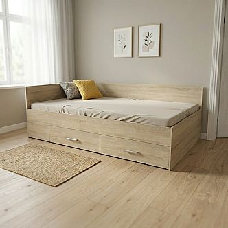 Postel RENATA (R) 140cm, s matrací, s roštem a s úložným prostorem