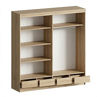 Skříň ANDA 2SL4S šatní, 222cm