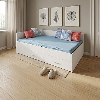 Postel RENATA (R) 120cm, s matrací, s roštem a s úložným prostorem