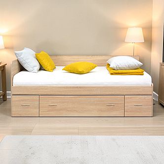 Postel RANGO (F) 90cm, s roštem a s úložným prostorem - lamino 18 mm