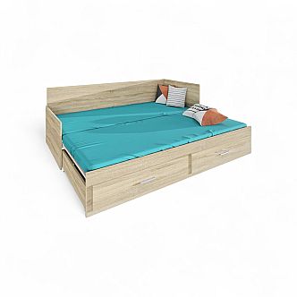 Postel MARKO (R) 90cm, s roštem a s úložným prostorem - lamino 16 mm