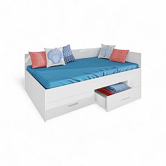 Postel RENATA (R) 120cm, s matrací, s roštem a s úložným prostorem