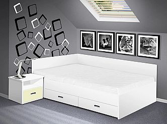 Postel RENATA 180cm, s matrací, roštem a s úložným prostorem