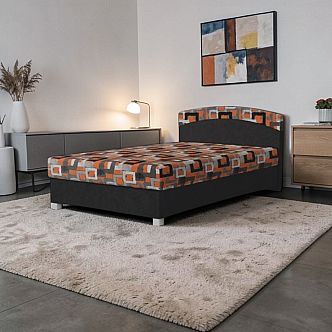 Postel AURA 140cm, s matrací, s roštem a s úložným prostorem