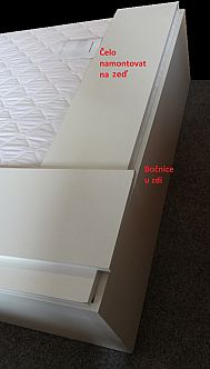 Postel RENATA 160cm, s matrací, roštem a s úložným prostorem