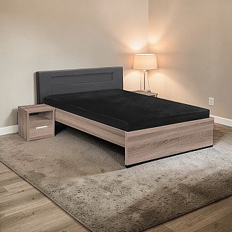 Postel MEADOW 120cm, s matracemi, s roštem a LED osvětlení