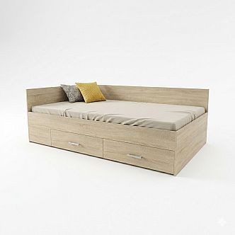 Postel RENATA (R) 140cm, s matrací, s roštem a s úložným prostorem