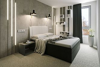Postel BIBIANA 2  PV 140cm, s roštem a s úložným prostorem