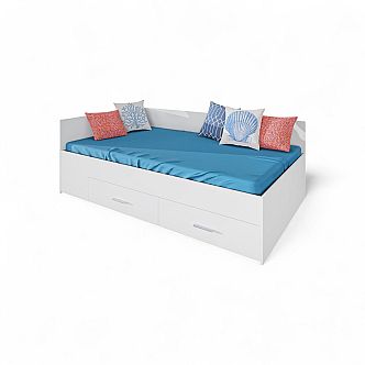 Postel RENATA (R) 120cm, s matrací, s roštem a s úložným prostorem