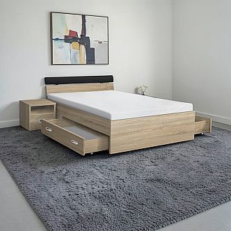 Postel MARI 160cm, s roštem a s úložným prostorem