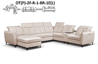 Sedací souprava ROSSO OT-2F-R-1-BR-1E