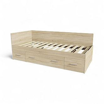 Postel RANGO (R) 90cm, s matrací, s roštem a s úložným prostorem - lamino 16 mm